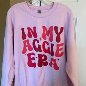 In My Aggie Era Pink Colored Oversized Long Sleeve Sweatshirt - Large